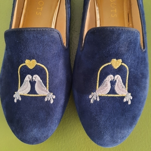 Talbots Ryan Novelty Navy Embroidered Turtle Dove Loafers 6.5W - Picture 2 of 7